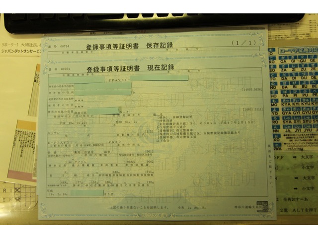 1オーナーの証明は公的資料で確認できます