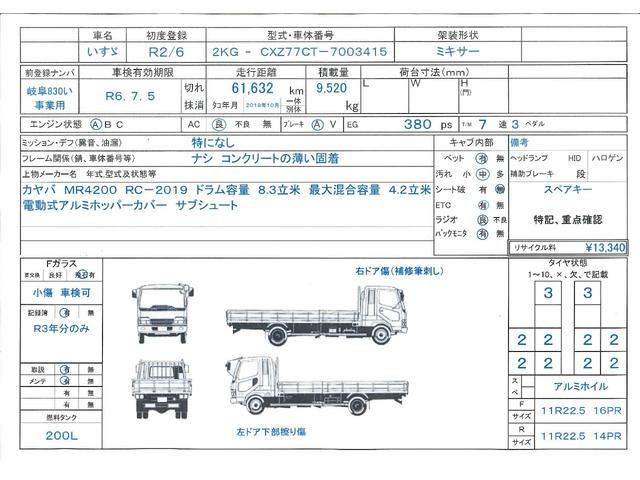 いすゞ ギガ ミキサー車 問合番号7470 新潟在庫 カヤバ 1485.0万円 令和2年(2020年) 新潟県 中古車 - 価格.com