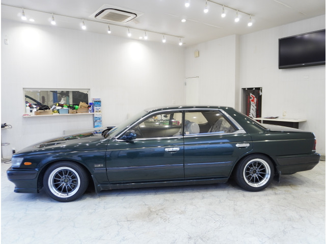 ローレルローダウン 日産 ローレル メダリスト クラブSターボ 新品車高調 深リムホイール