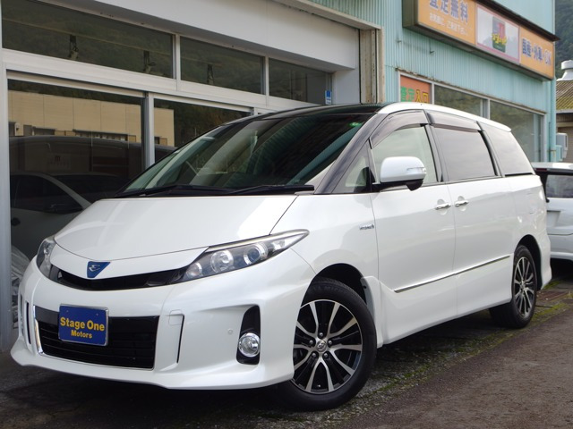 エスティマハイブリッド(トヨタ) 2.4 アエラス プレミアムエディション 4WD　サンルーフ 純ナビ ETC フルセグ 中古車画像