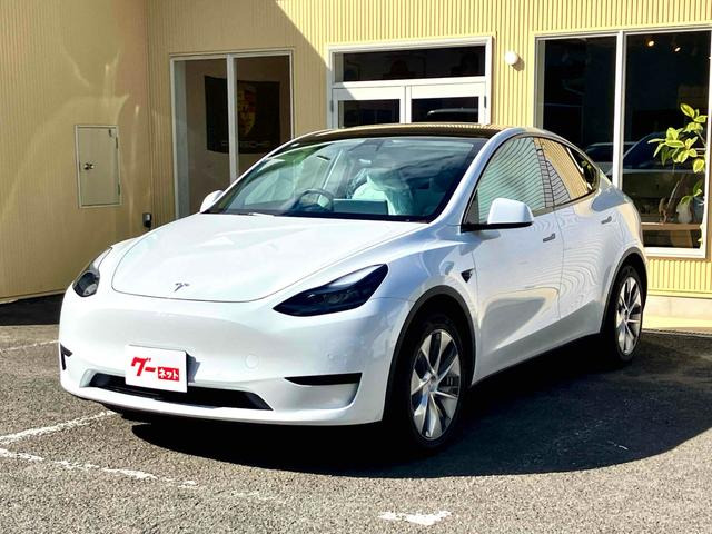 モデルY（テスラ）バックカメラ サイドカメラ パワーシート パノラマガラスルーフ 白革シート 中古車画像