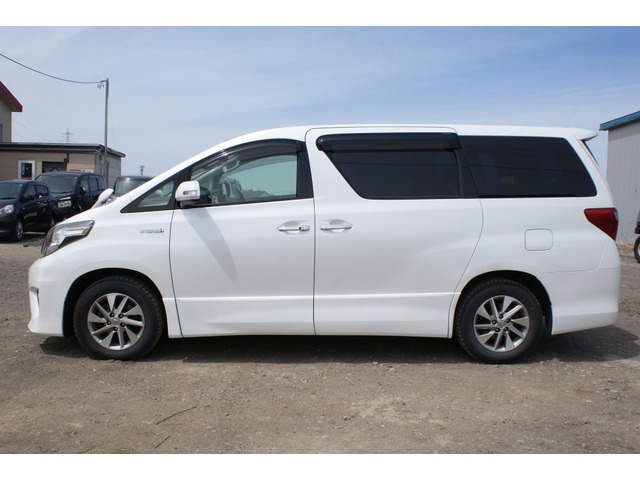H.25(2013)年 トヨタ アルファードハイブリッド 2.4 SR 4WD エンスタ/Wサンルーフ両側パワスラ ホワイトシャインパール 走行117,000km ・車検R10/04まで