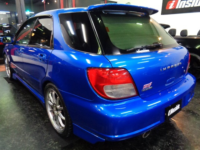 インプレッサWRXSTIスポーツワゴンWRブルーカラーSTIエアロ&EJ20BOXERターボエンジン6MT4WD&車高調対向キャリパープロドライブ18ミッションアルミ他装備充実車が入庫しました