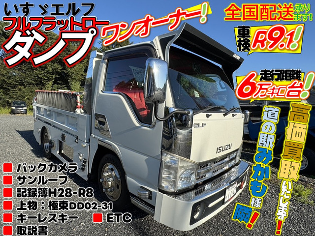 エルフ(いすゞ) 3.0 ダンプ フルフラットロー ディーゼル　ワンオーナー!!走行距離6万キロ台! 中古車画像