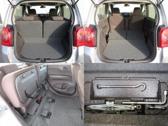 普段使いなら、そのままでも十分なスペースが確保されたラゲッジスペースです。2列目シートは跳ね上げ可能なタイプなので、高さのある荷物も安心して詰め込めます。