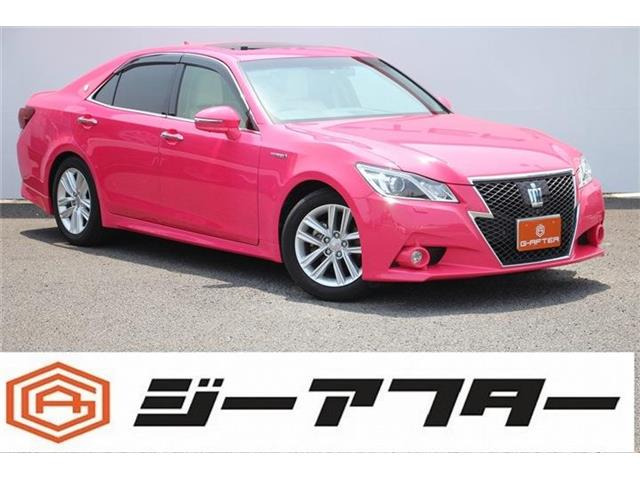 クラウンアスリート(トヨタ) ハイブリッド 2.5 G リボーンピンク　サンルーフ1オーナー本革OP衝突軽減ナビTV 中古車画像