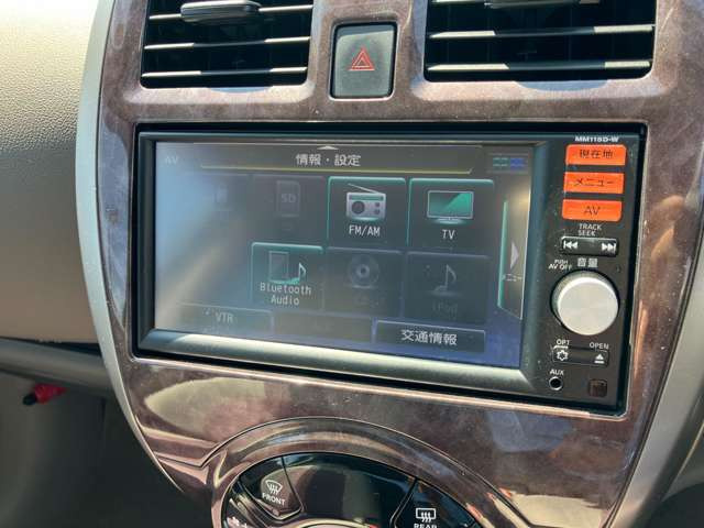 純正ナビMM115D-W、フルセグTV、CD再生、AM/FMラジオ、Bluetoothオーディオ、ハンズフリーTEL、SDオーディオ