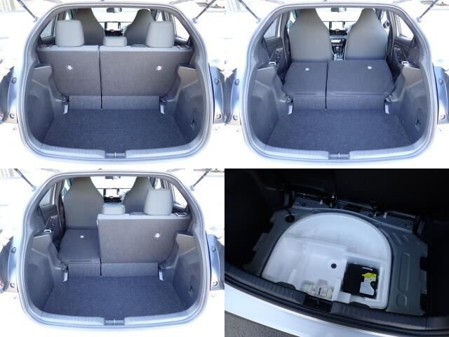 後部座席背もたれは分離しているので、別々に倒す事が可能です♪荷物の量に応じてアレンジ出来るので、嬉しいですね!