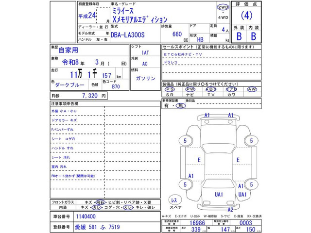 ミライースX メモリアルエディション