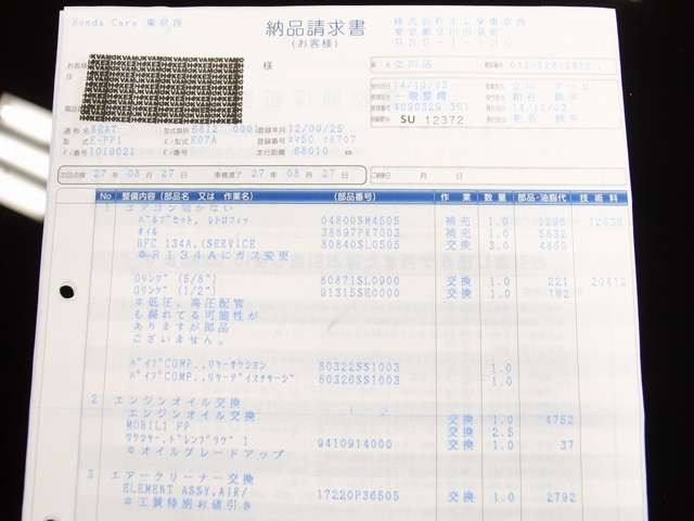 H25.9/H28.9/H30.10/R2.9/R4.9/R6.9/�[�i��16��/�O�I�[�i�[�l25�N���L/����22�N1��27�� ���s66,077km�^�C�~���O�x���g������/R134���g���t�B�b�g�L�b�g