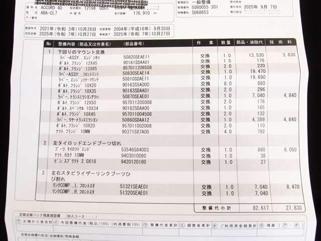 �ߋ������L�^�� �ߘa7�N8�� ���s175,148km�^�]�ȃA�N�`���G�[�^�[����/�ߘa7�N9�� ���s176,910km �S�G���W���}�E���g�A���^�C���b�h�G���h�u�[�c�A���E�X�^�r���C�U�[�����N�u�[�c����