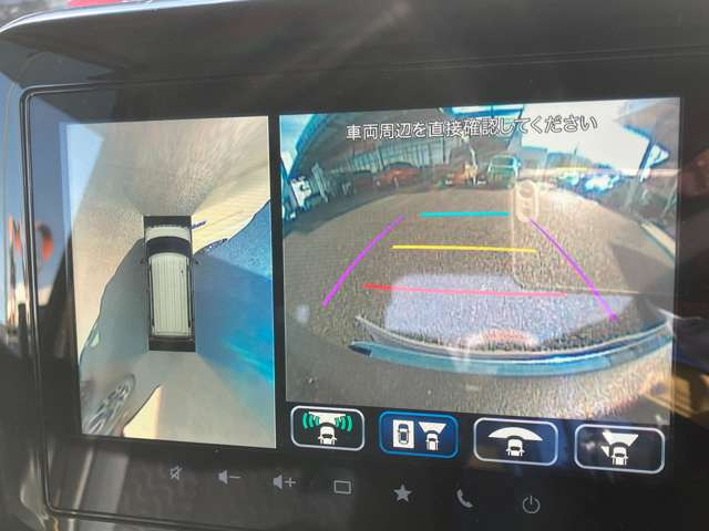 ★全方位モニターパッケージ★4個のカメラから得た画像を車両上方から見下ろしたような映像で表示することで、車と路面の駐車枠の関係を一目で確認できます!