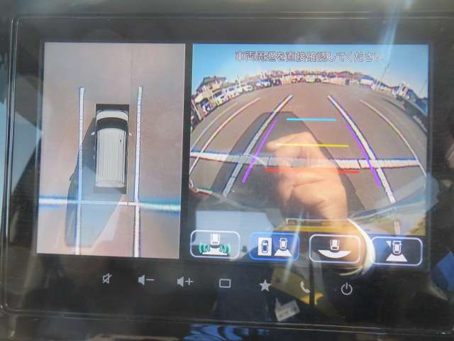 ★全周囲カメラパッケージ★4個のカメラから得た画像を車両上方から見下ろしたような映像で表示することで、車と路面の駐車枠の関係を一目で確認できます!