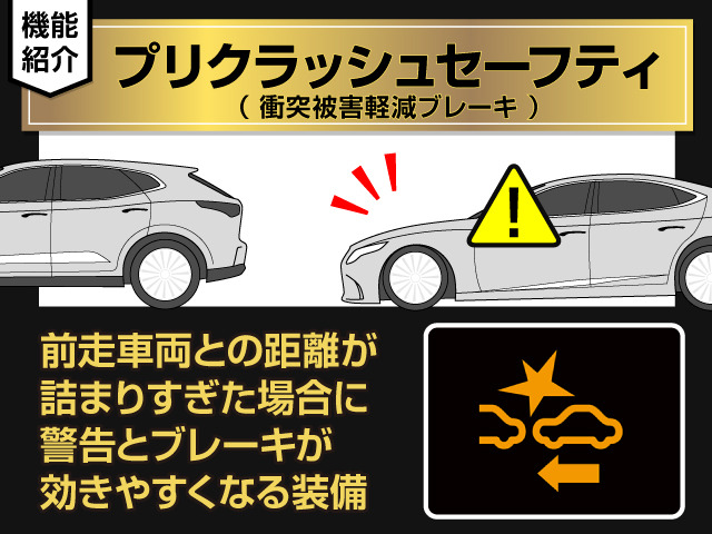衝突回避支援型プリクラッシュセーフティシステム 前方に出現した障害物に対し警報を発し、ドライバーに警告。同時にブレーキアシストにより衝突回避と速度を軽減します。