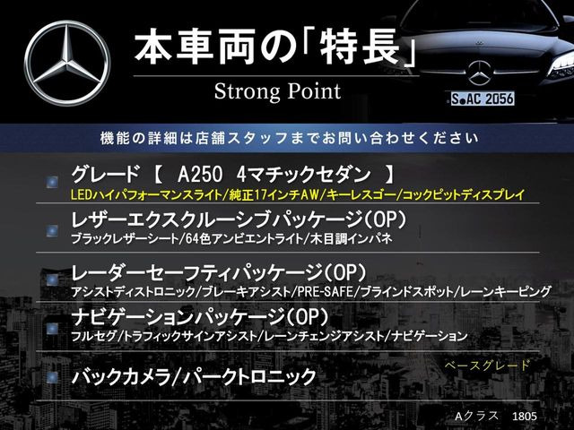 AクラスセダンA250 4マチック 4WD