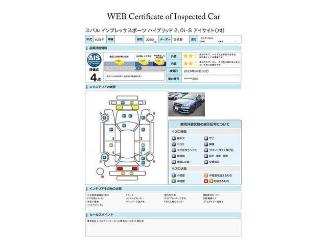 インプレッサスポーツハイブリッド 2.0 i-S アイサイト 4WD