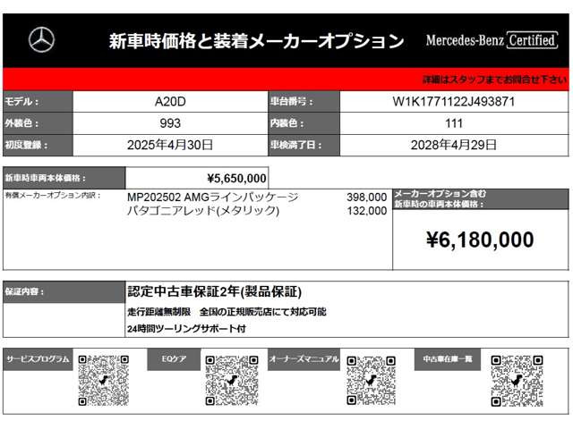 AクラスセダンA200d AMGラインパッケージ