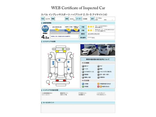インプレッサスポーツハイブリッド 2.0 i-S アイサイト 4WD