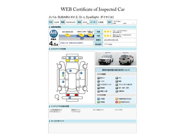 インプレッサXV2.0i-L アイサイト 4WD
