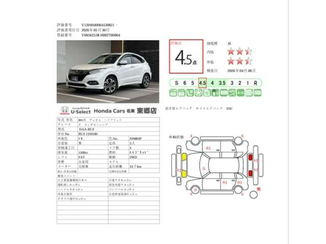 ヴェゼル1.5 ハイブリッド Z ホンダセンシング
