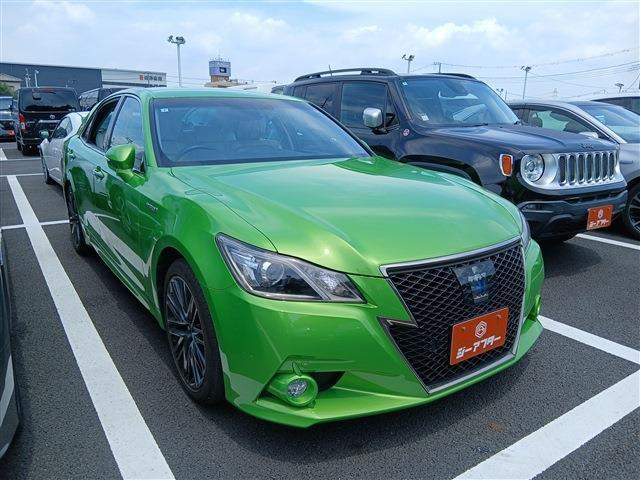 クラウンアスリート（トヨタ）ハイブリッド 2.5 S 若草色エディション　禁煙車 白革シート 純正8インチナビ 中古車画像