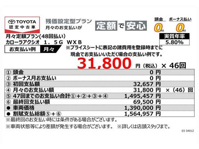 カローラアクシオ1.5 G WxB