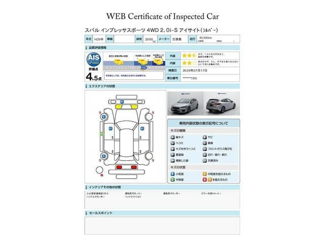 インプレッサスポーツ2.0 i-S アイサイト