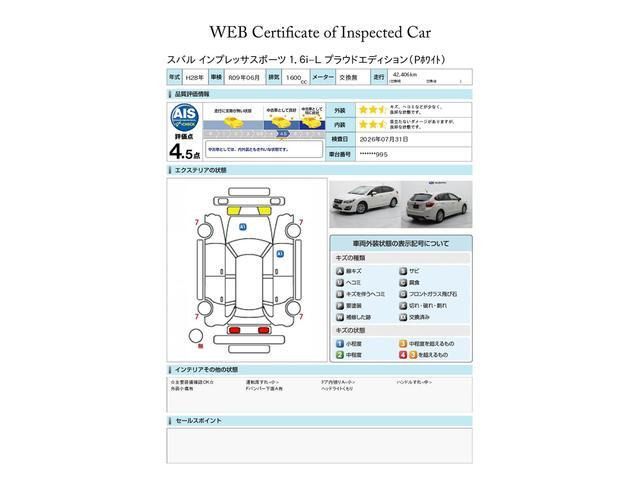 インプレッサスポーツ1.6 i-L プラウド エディション
