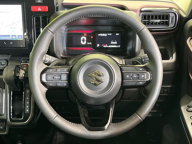 【純正革巻きステアリング】上質な革を使用することで、手にしっかり馴染みとても運転しやすいハンドルです♪