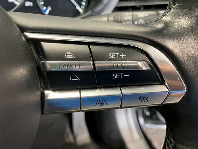 【レーダークルーズコントロール】ミリ波レーダーが車間距離を測って設定車速内で車速に比例した車間距離を保ちながら追従走行する装置で近づきすぎたときは自動でブレーキし、離れすぎたときには自動増速もする。