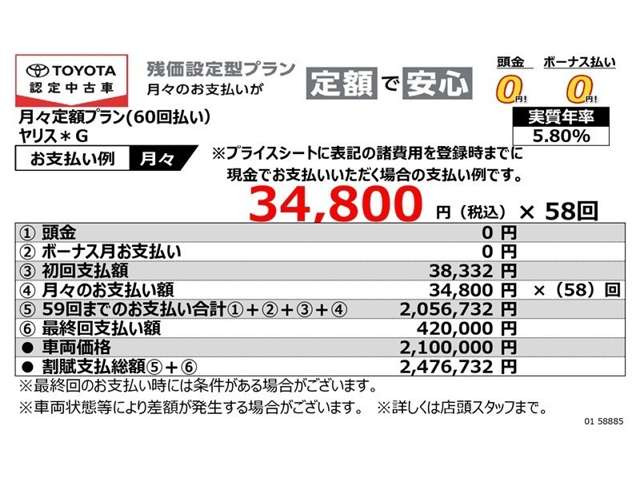 ヤリス1.0 G