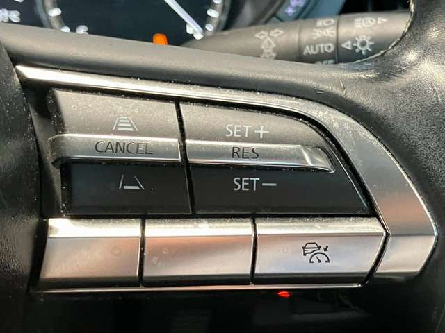 【レーダークルーズコントロール】ミリ波レーダーが車間距離を測って設定車速内で車速に比例した車間距離を保ちながら追従走行する装置で近づきすぎたときは自動でブレーキし、離れすぎたときには自動増速もする。