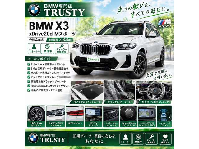 X3xドライブ20d Mスポーツ ディーゼル 4WD