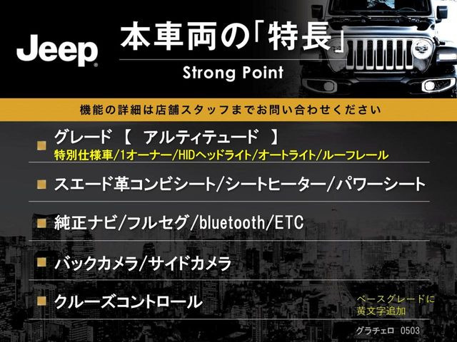 本車両の主な特徴をまとめました。上記の他にもお伝えしきれない魅力がございます。是非お気軽にお問い合わせ下さい。