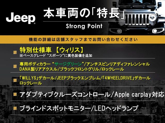 本車両の主な特徴をまとめました。上記の他にもお伝えしきれない魅力がございます。是非お気軽にお問い合わせ下さい。