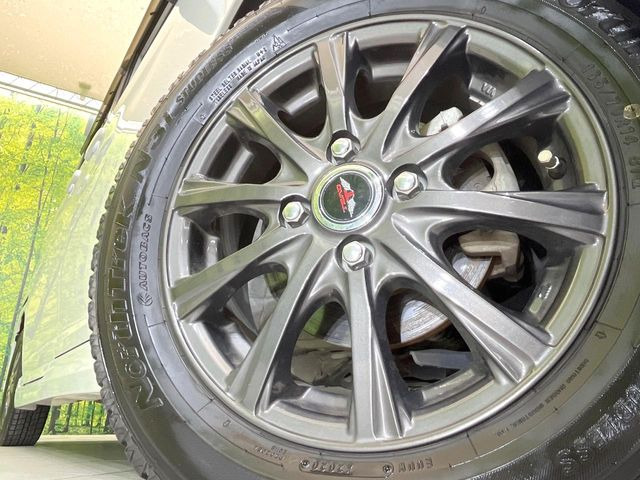 【純正14インチアルミホイール】外観にマッチした純正アルミホイールを装着しております。各種社外アルミホイールや、スタッドレスタイヤも取扱いしております。是非ご相談ください♪
